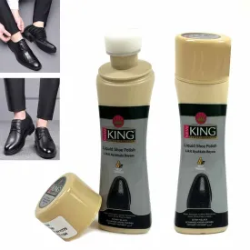 2 Pack Instant Shine Shoe Polish Black Liquid Sponge Top Leather Boots Top 5oz