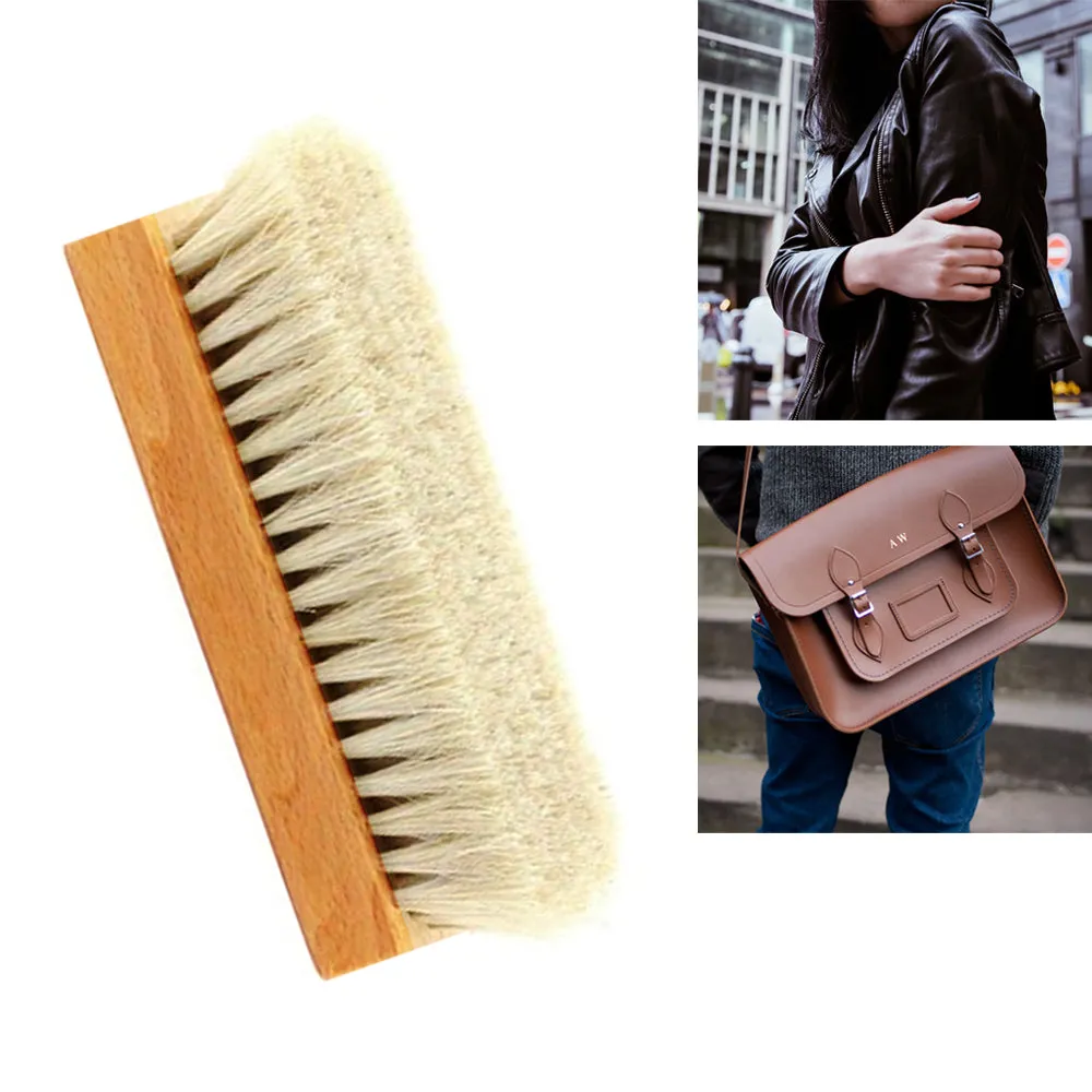 4X Leather Shoe Wax Polish Cream Shine Brush Applicator Kit Set Care Brown Black