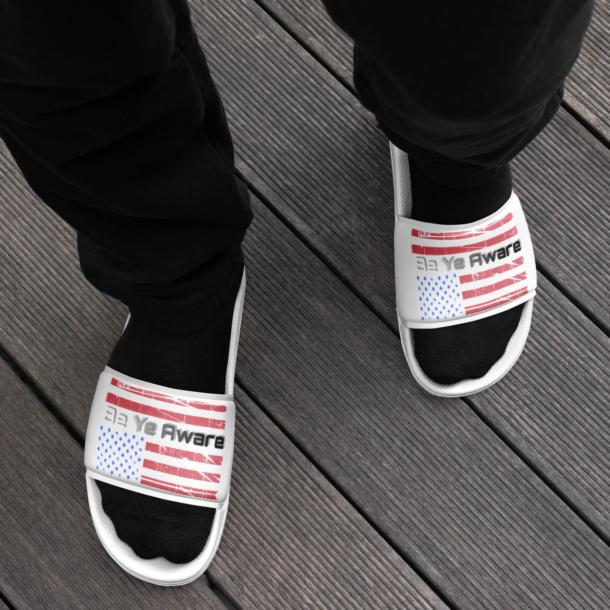Be Ye AWARE Star's and Stripes Mens slides