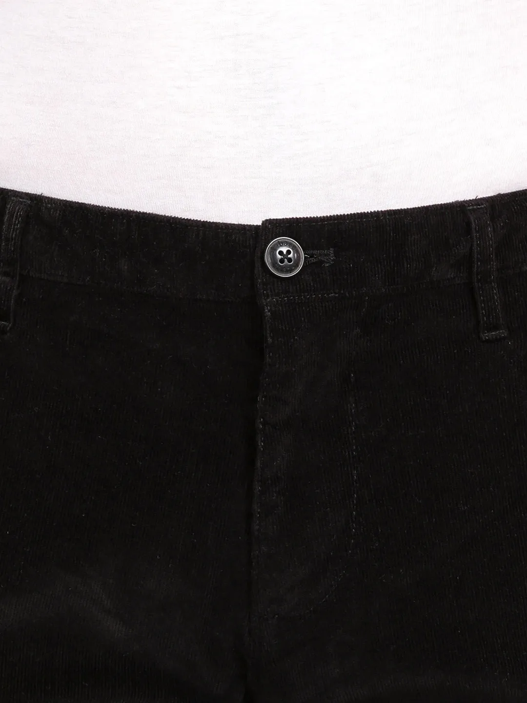 Black Chino Style Corduroy Joggers