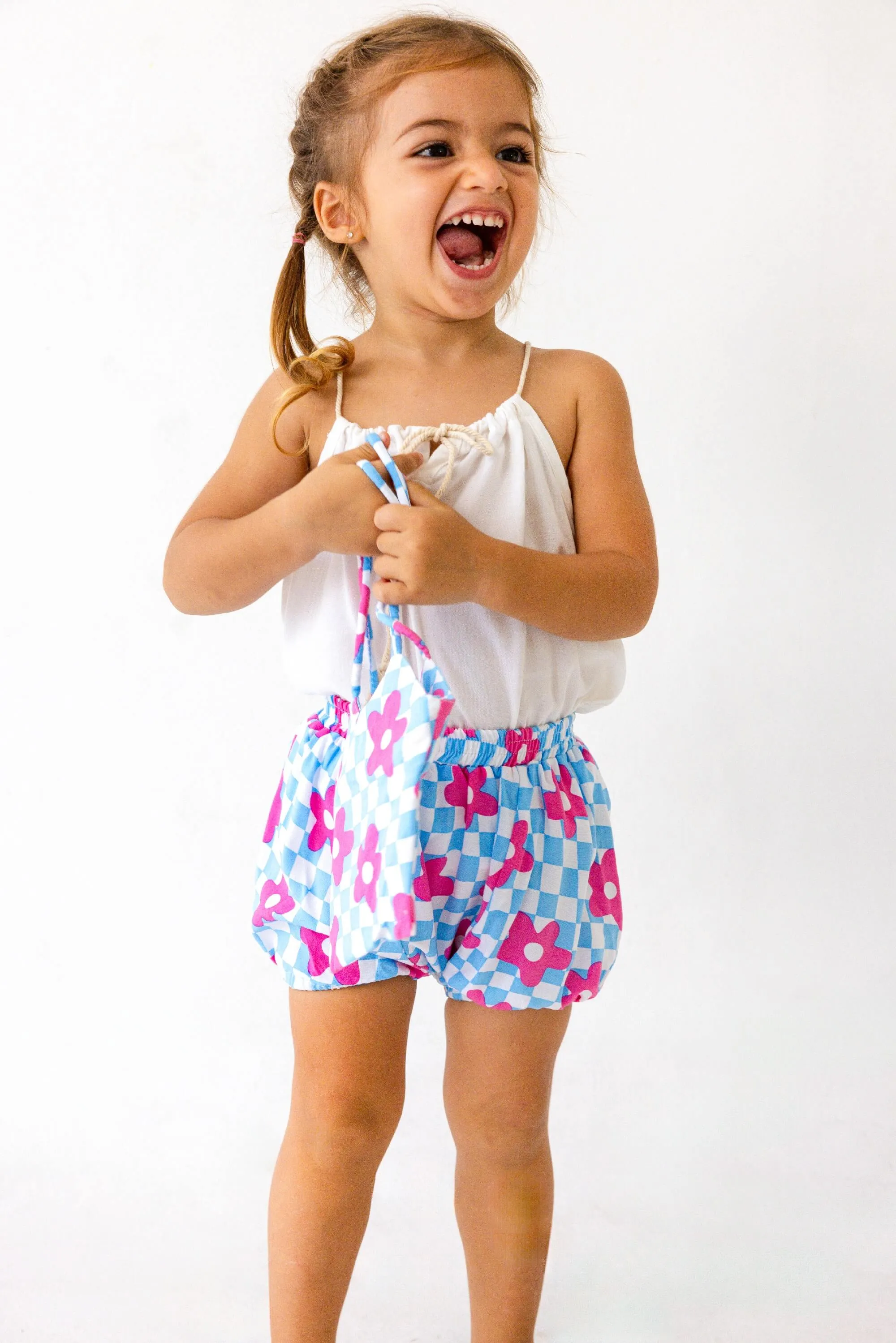 Bloomer Shorts in Daisy Chek Blue
