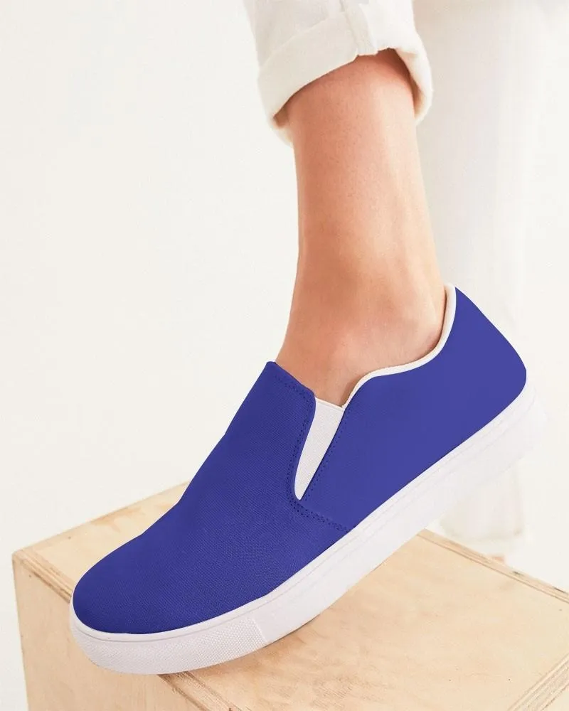 Bright Blue Slip-On Canvas Sneakers | Women's | Bright Pure Blue | C100M100Y0K0