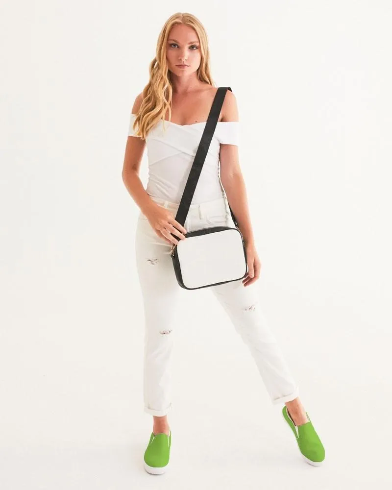 Bright Warm Green Slip-On Canvas Sneakers | Women's | Bright Pure Warm Green | C50M0Y100K0