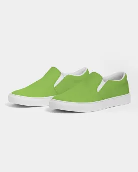 Bright Warm Green Slip-On Canvas Sneakers | Women's | Bright Pure Warm Green | C50M0Y100K0