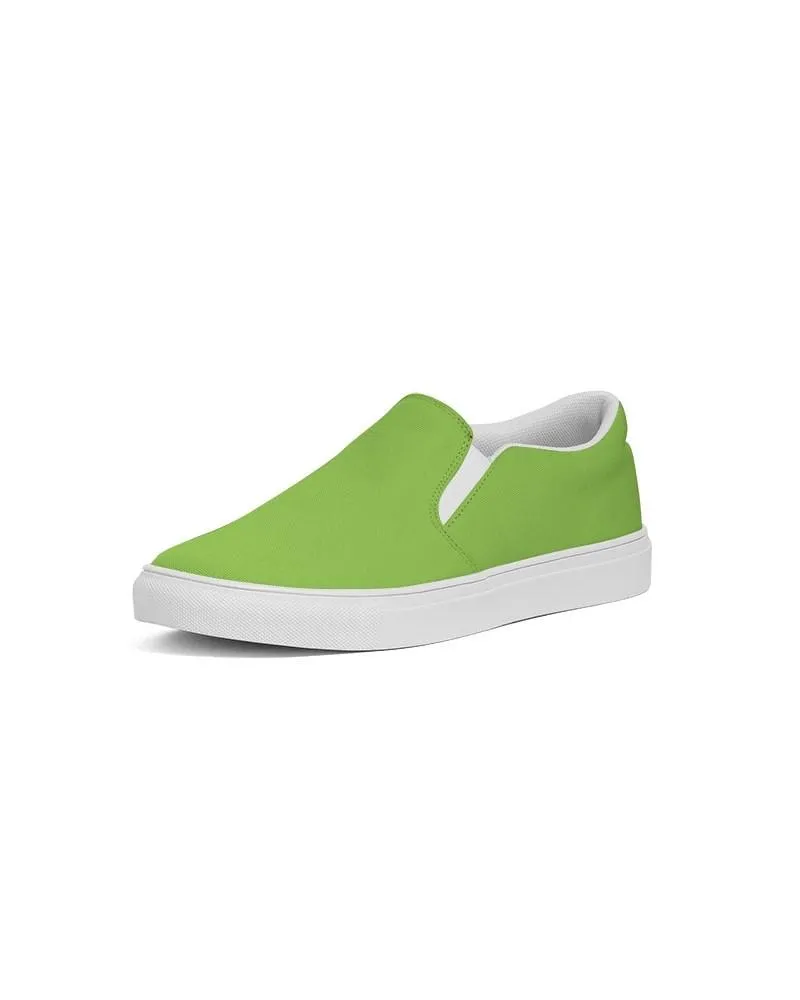 Bright Warm Green Slip-On Canvas Sneakers | Women's | Bright Pure Warm Green | C50M0Y100K0