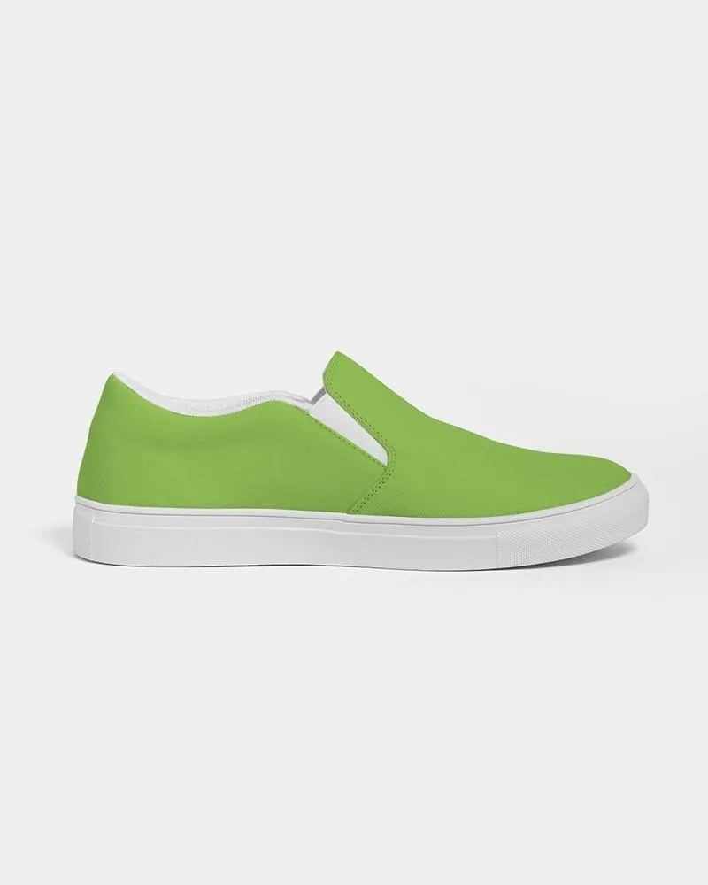 Bright Warm Green Slip-On Canvas Sneakers | Women's | Bright Pure Warm Green | C50M0Y100K0