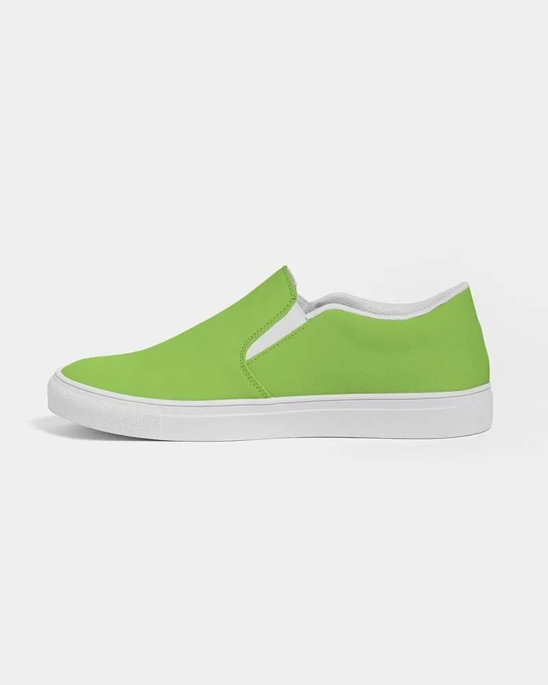 Bright Warm Green Slip-On Canvas Sneakers | Women's | Bright Pure Warm Green | C50M0Y100K0