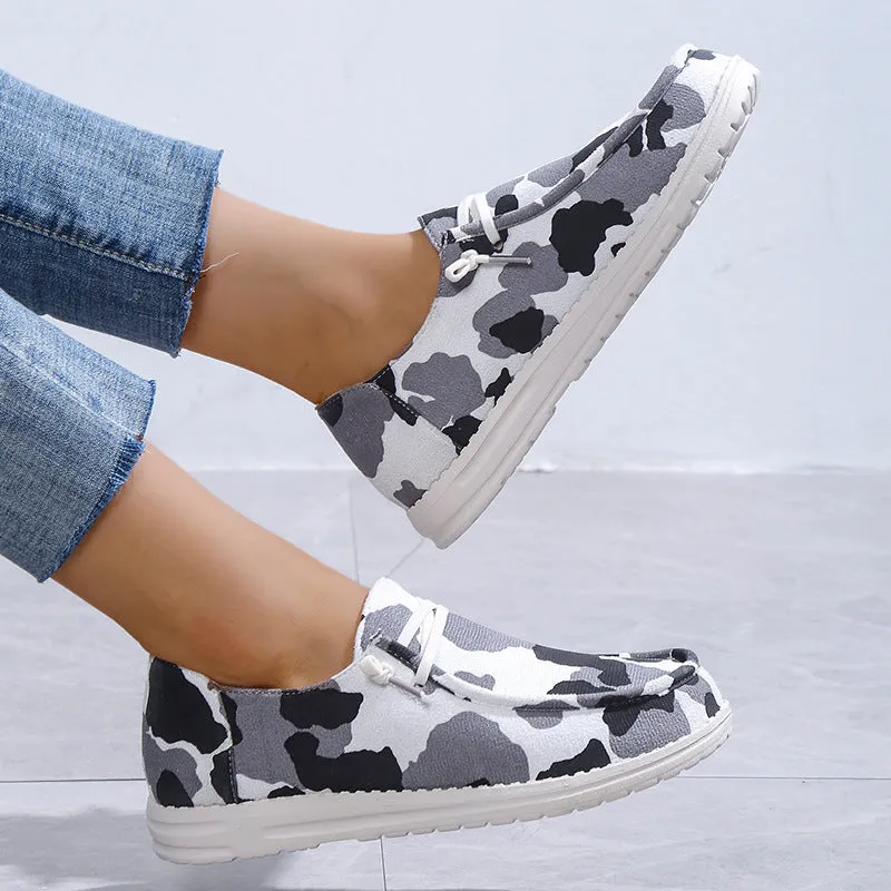 Casual Lace-Up Loafers Canvas Shoes