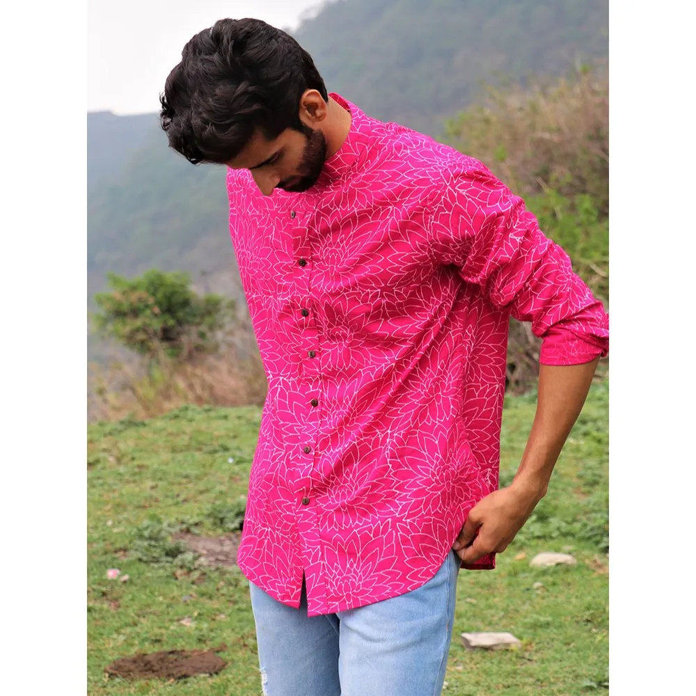 Chidiyaa Rani Floral Block Printed Cotton Shirt