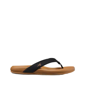 Cushion Harmony Flip Flops in Black & Tan