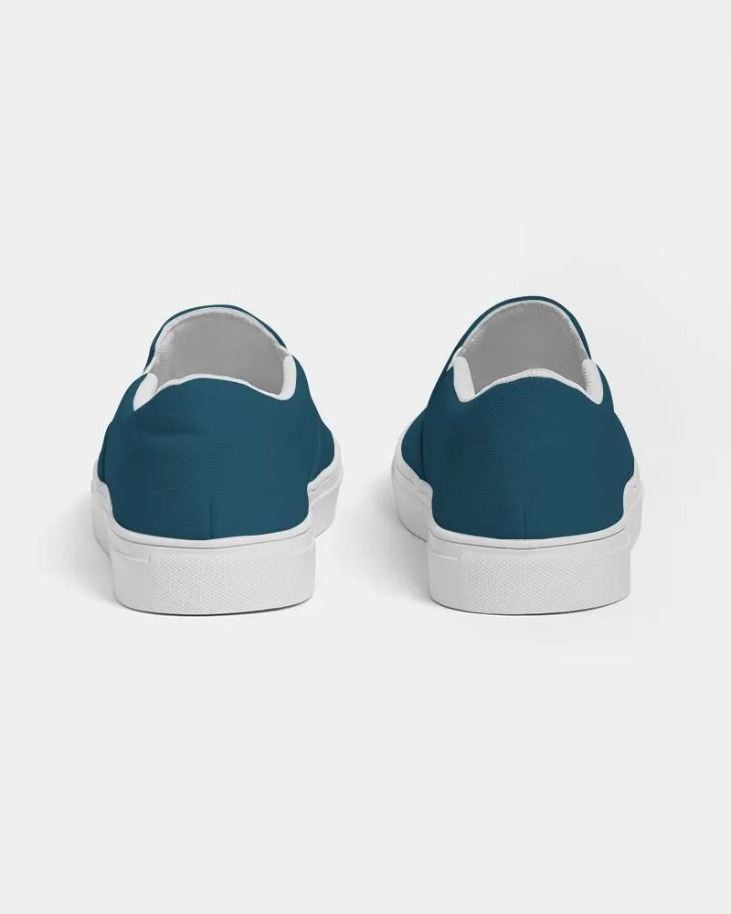 Dark Cyan Slip-On Canvas Sneakers | Men's | Dark Pure Cyan | C100M0Y0K80