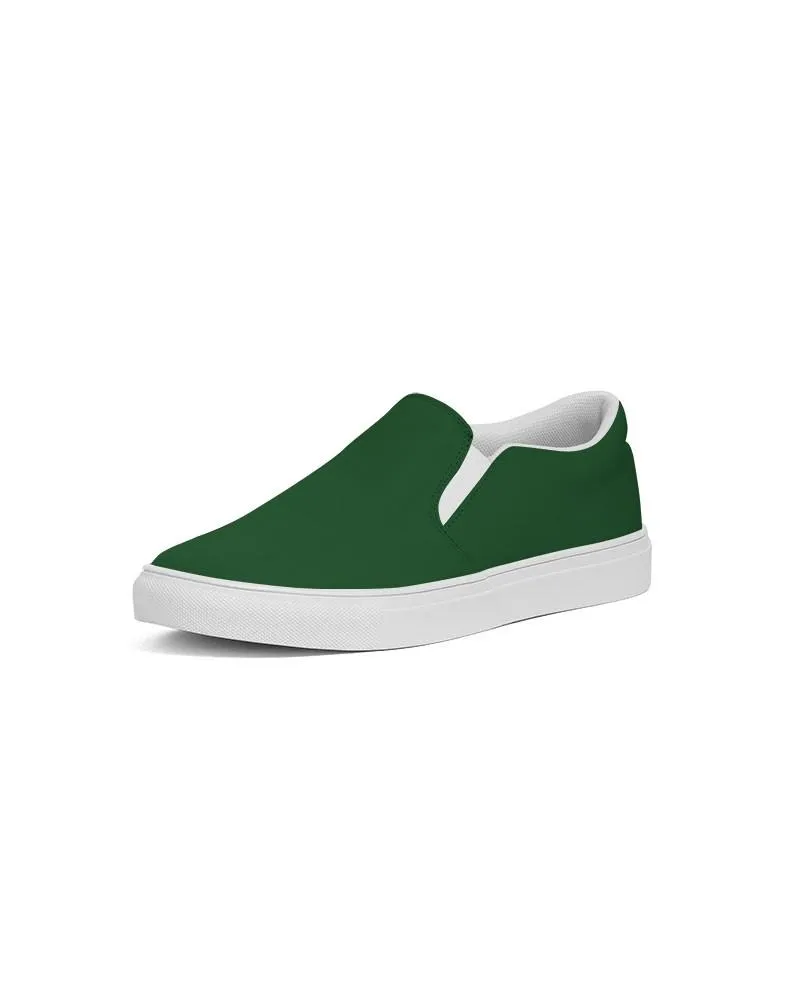 Dark Green Slip-On Canvas Sneakers | Women's | Dark Pure Green | C100M0Y100K80