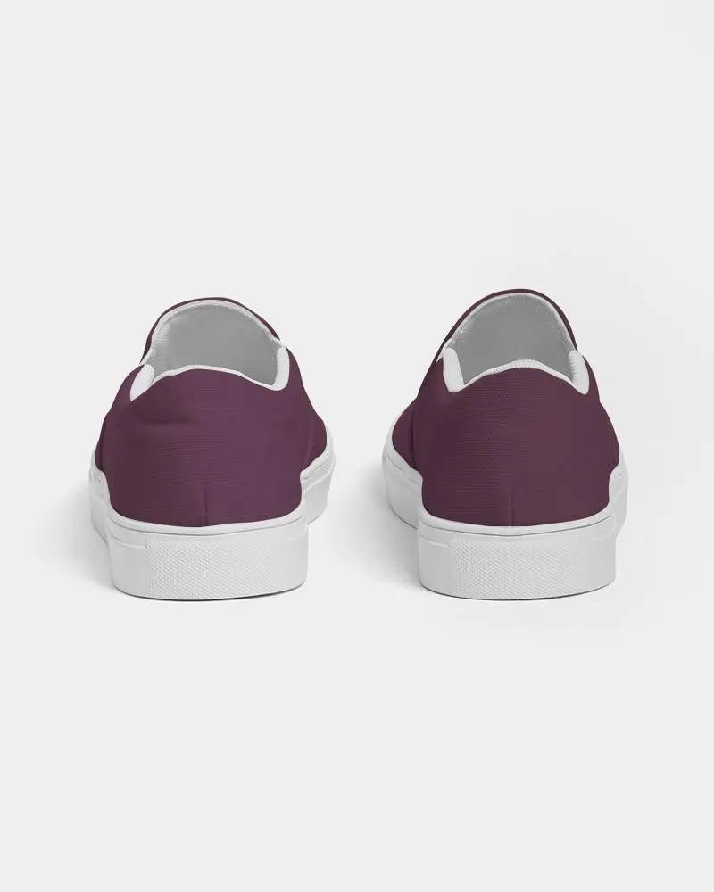 Dark Magenta Slip-On Canvas Sneakers | Men's | Dark Pastel Magenta | C0M60Y0K80