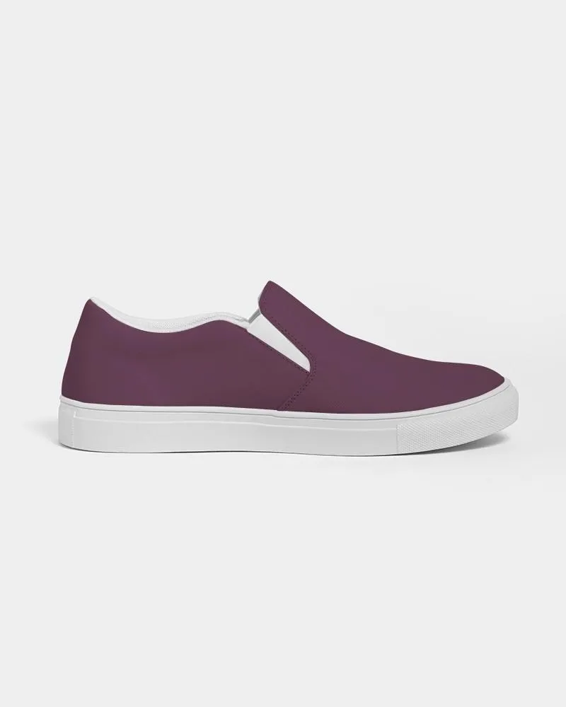 Dark Magenta Slip-On Canvas Sneakers | Men's | Dark Pastel Magenta | C0M60Y0K80