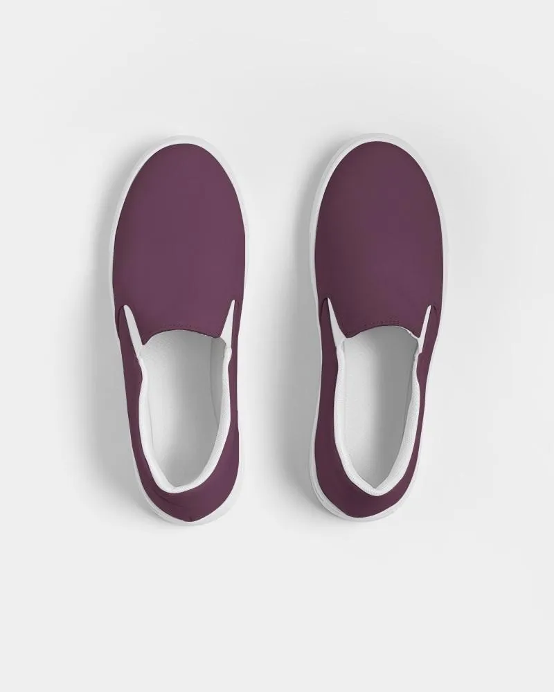 Dark Magenta Slip-On Canvas Sneakers | Men's | Dark Pastel Magenta | C0M60Y0K80