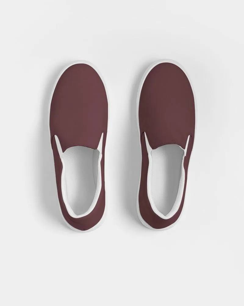Dark Pink Brown Slip-On Canvas Sneakers | Men's | Dark Pastel Pink Brown | C0M60Y30K80