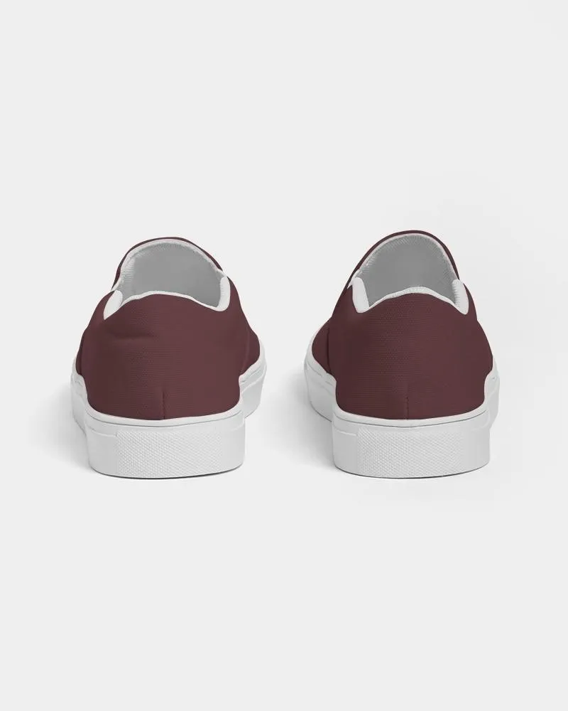 Dark Pink Brown Slip-On Canvas Sneakers | Men's | Dark Pastel Pink Brown | C0M60Y30K80