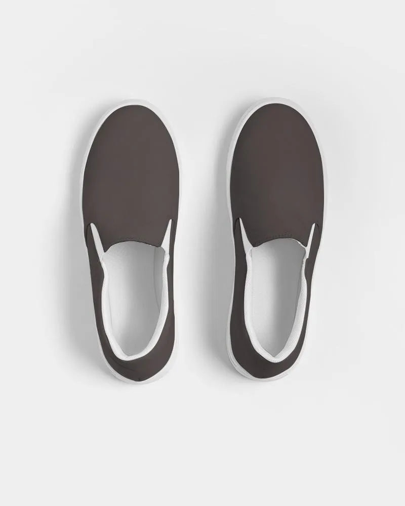 Deep Dark Brown Slip-On Canvas Sneakers | Men's | Deep Dark Pale Brown | C60M60Y60K60