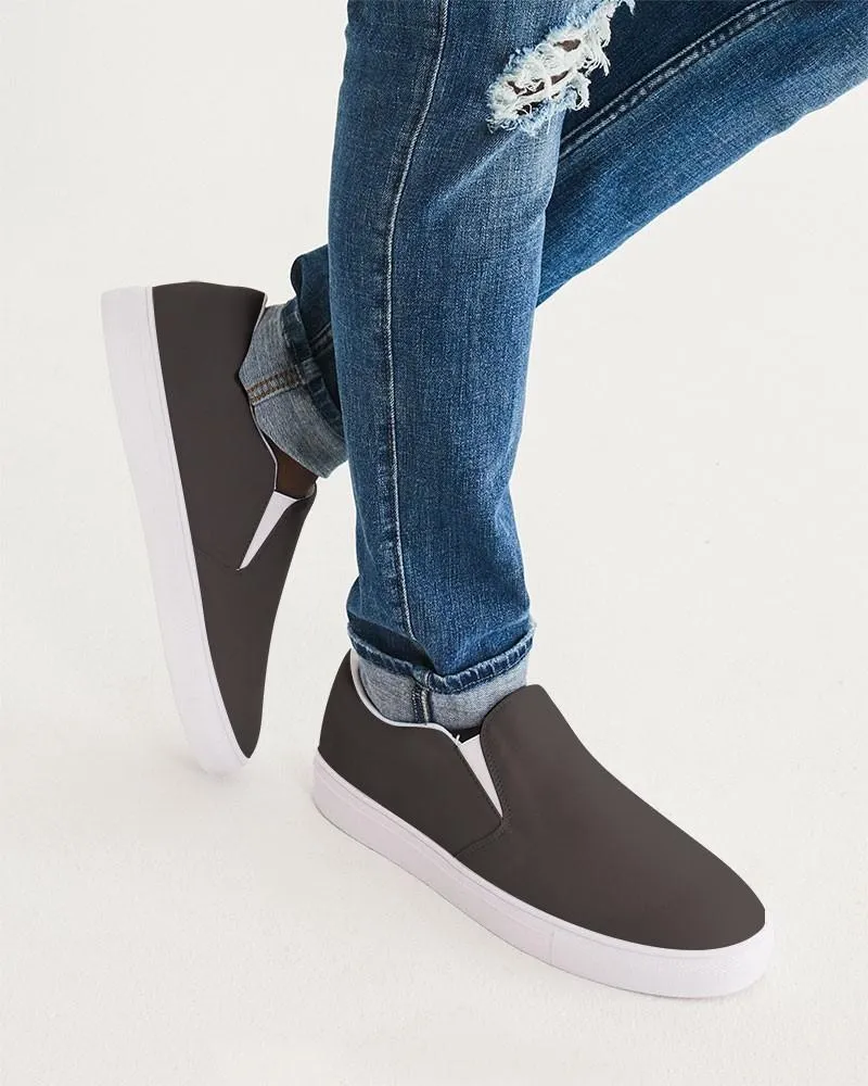 Deep Dark Brown Slip-On Canvas Sneakers | Men's | Deep Dark Pale Brown | C60M60Y60K60