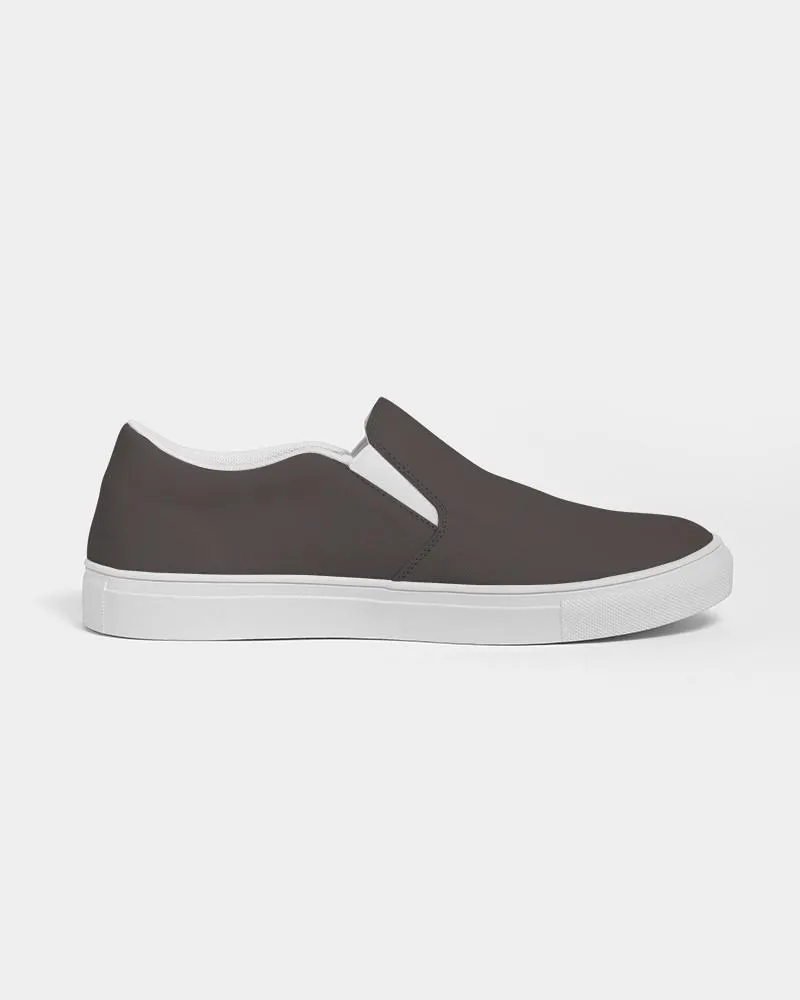 Deep Dark Brown Slip-On Canvas Sneakers | Men's | Deep Dark Pale Brown | C60M60Y60K60
