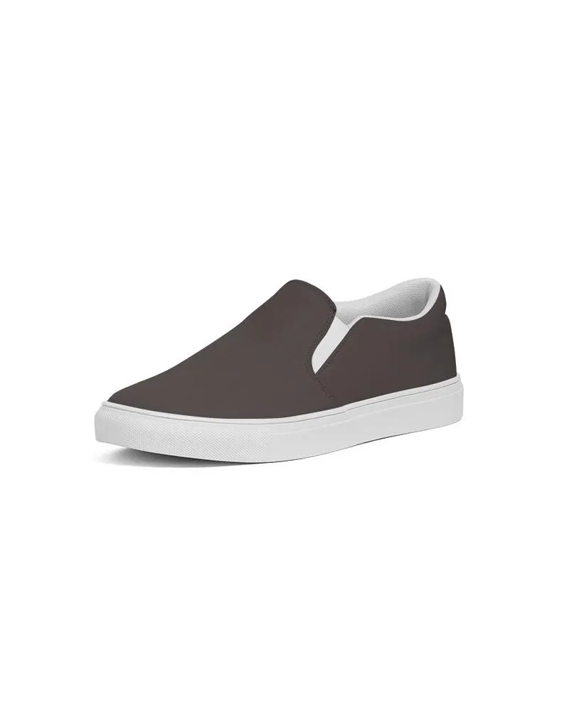 Deep Dark Brown Slip-On Canvas Sneakers | Men's | Deep Dark Pale Brown | C60M60Y60K60