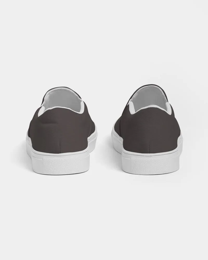Deep Dark Brown Slip-On Canvas Sneakers | Men's | Deep Dark Pale Brown | C60M60Y60K60