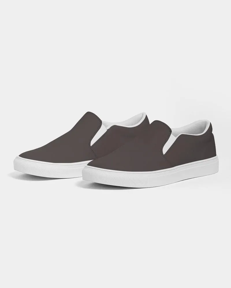 Deep Dark Brown Slip-On Canvas Sneakers | Men's | Deep Dark Pale Brown | C60M60Y60K60