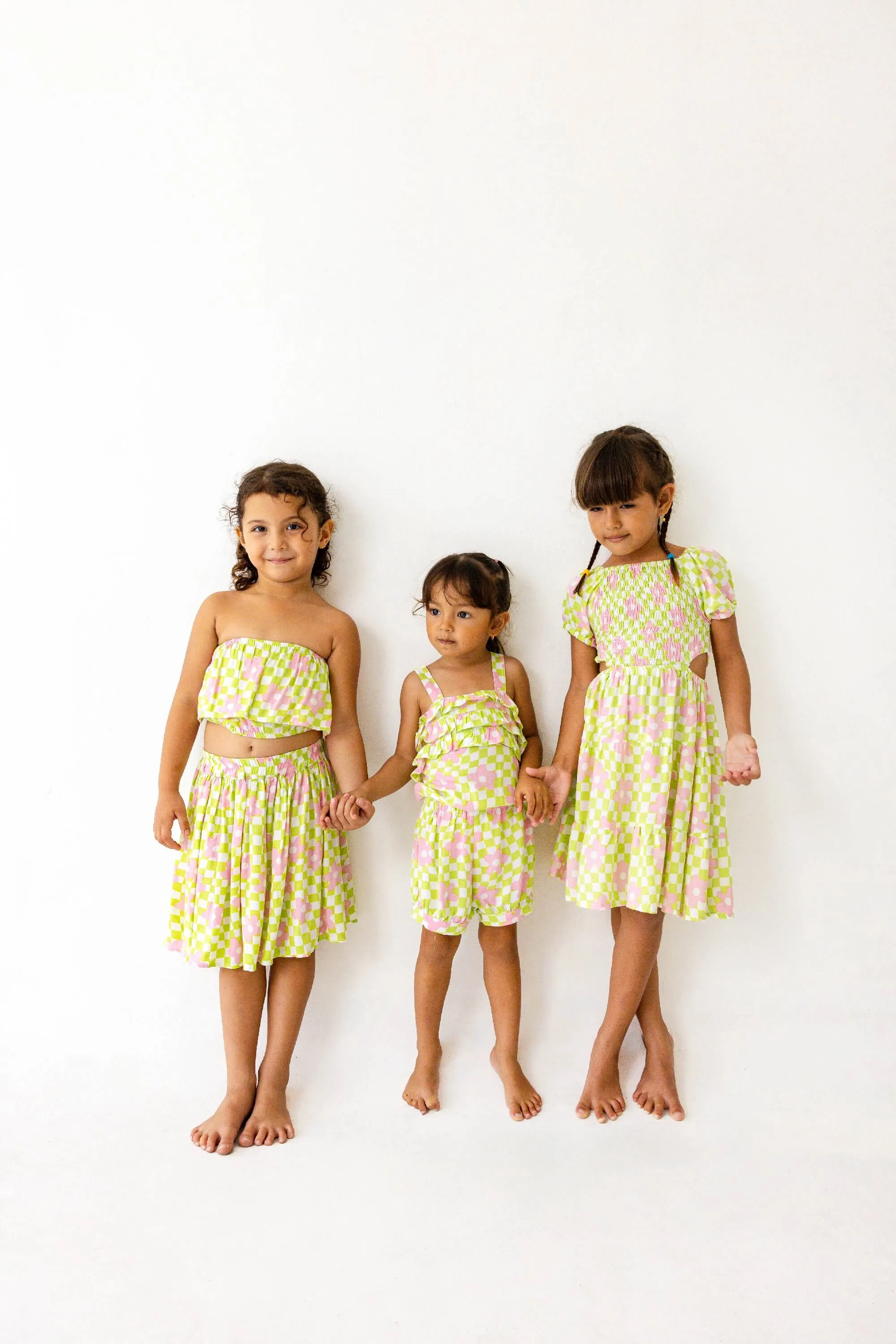 Dublin Set in Check Floral Mint