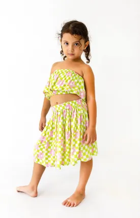 Dublin Set in Check Floral Mint