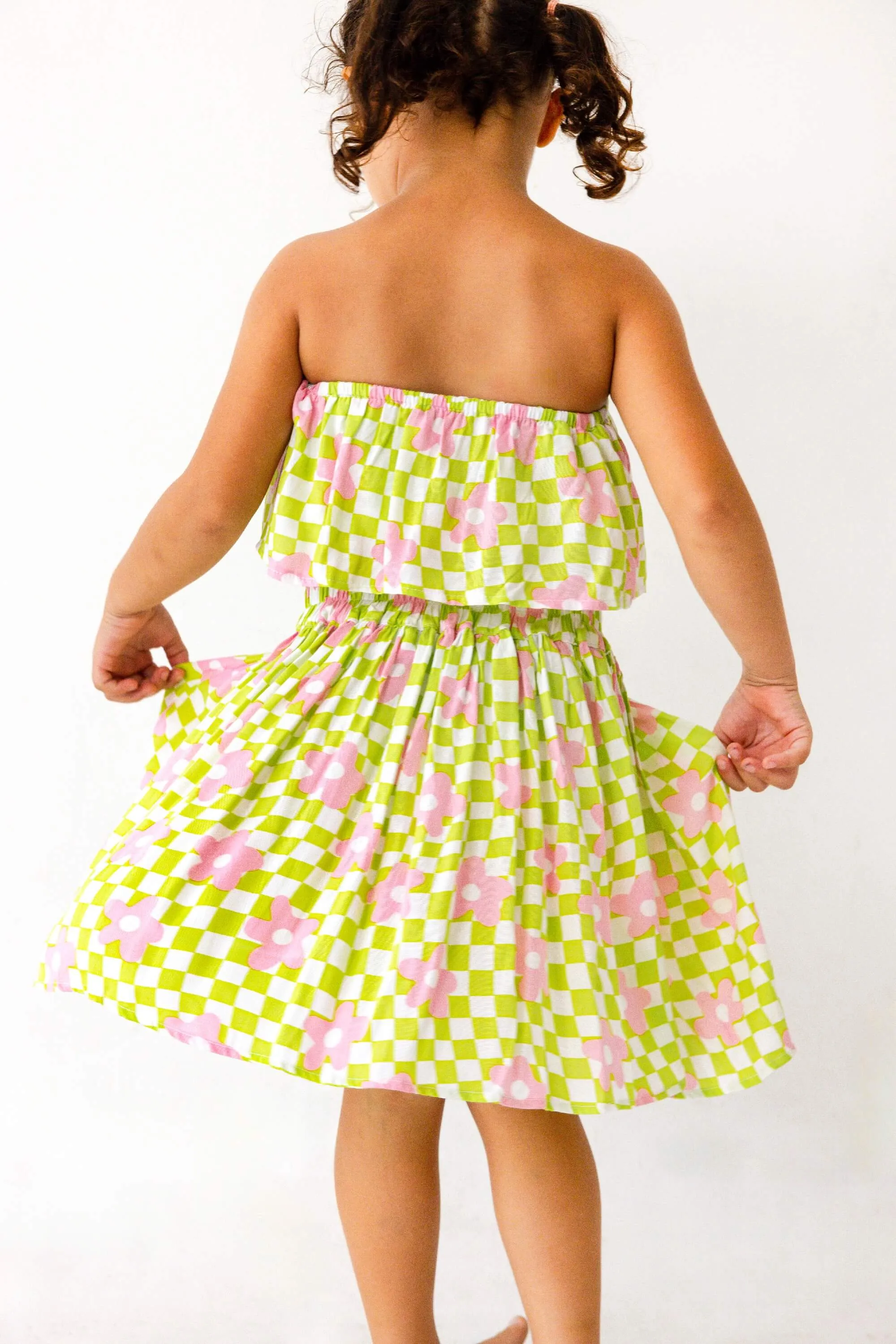 Dublin Set in Check Floral Mint