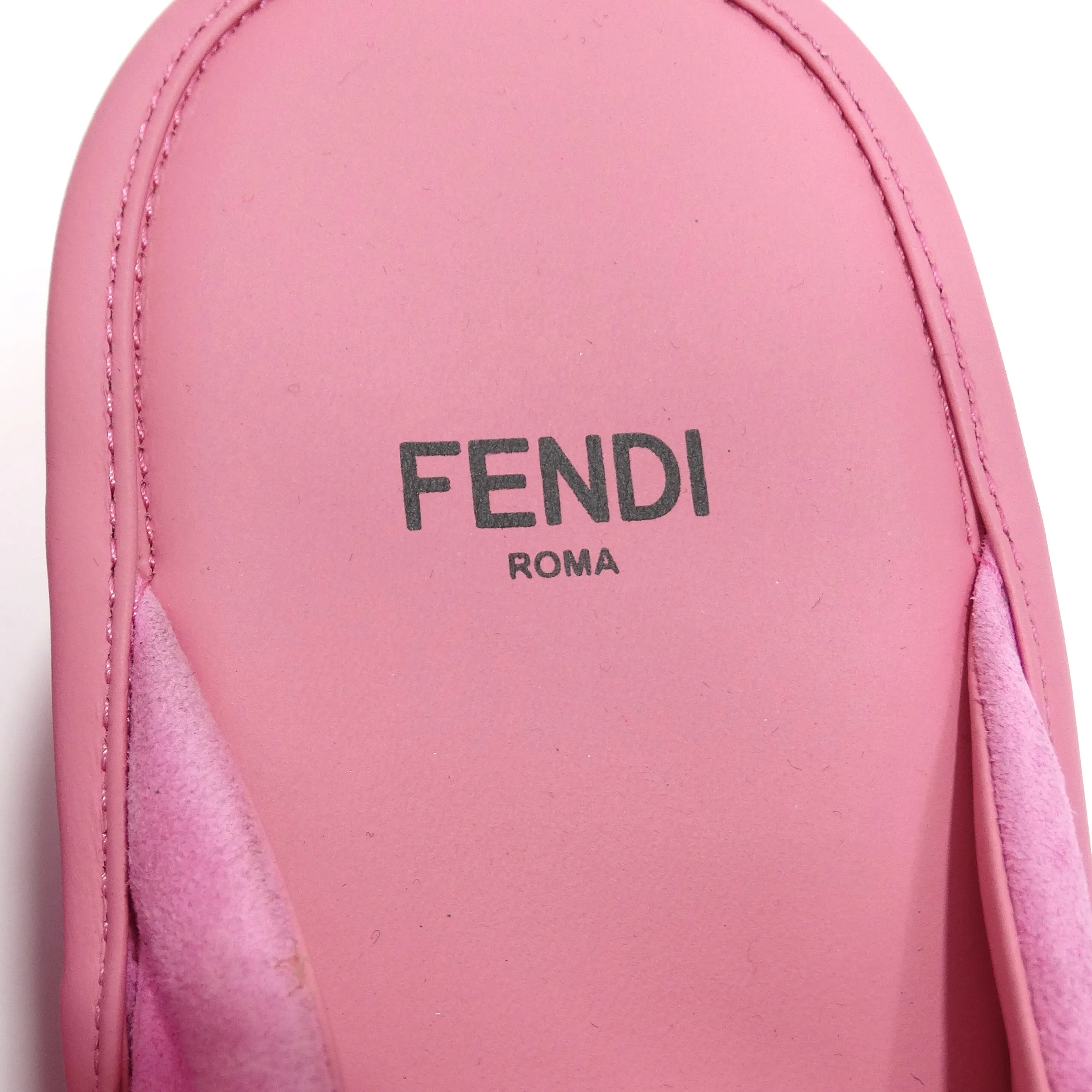 Fendi Pink Suede Platform Flip Flops