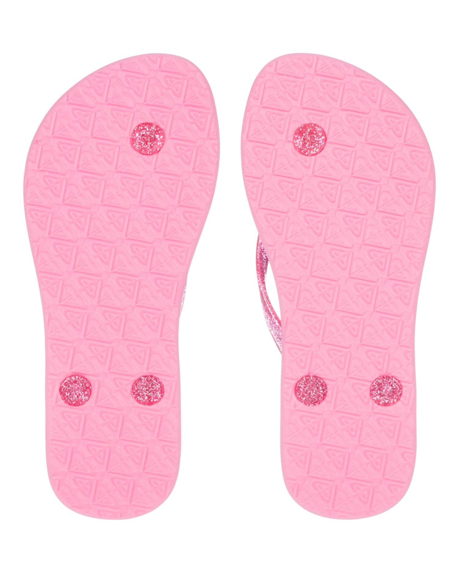 Girls Viva Sparkle Flip Flops in Bright Rose & Pink Carnation