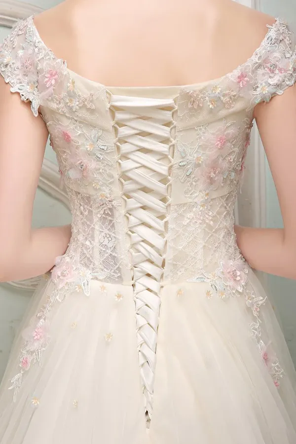 Kateprom Ball Gown Long Prom Dress Applique Formal Evening Dress KPP1626