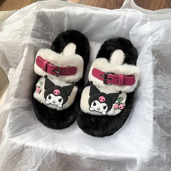 Kuro Open-Toe Cozy Fuzzy Slippers