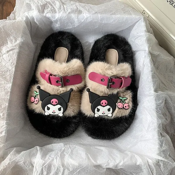 Kuro Open-Toe Cozy Fuzzy Slippers