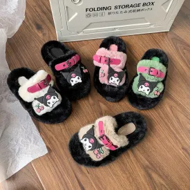 Kuro Open-Toe Cozy Fuzzy Slippers