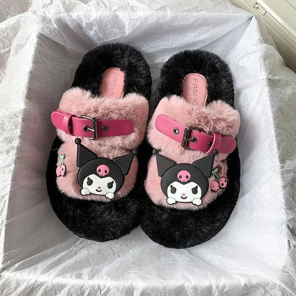 Kuro Open-Toe Cozy Fuzzy Slippers