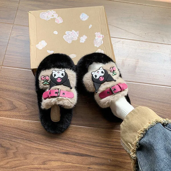 Kuro Open-Toe Cozy Fuzzy Slippers