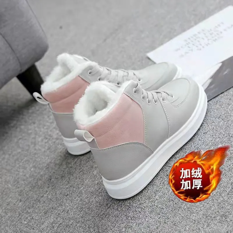 Ladies Casual Shoes Lace-up Fashion Sneakers Platform Snow Boots