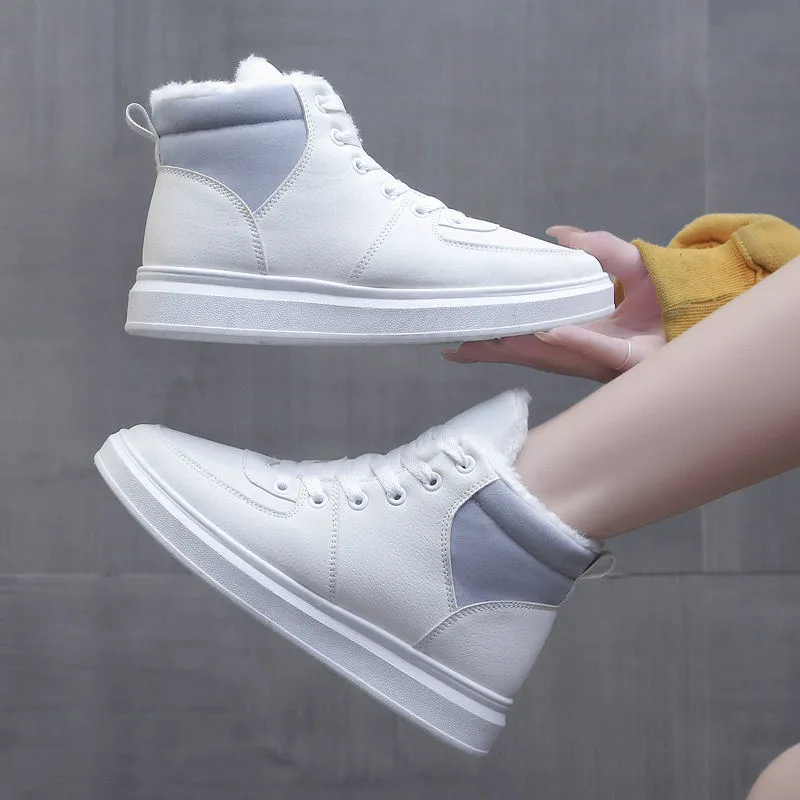 Ladies Casual Shoes Lace-up Fashion Sneakers Platform Snow Boots