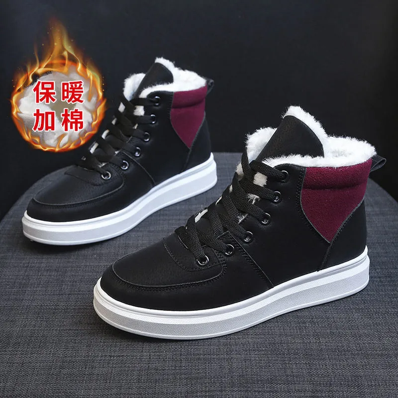 Ladies Casual Shoes Lace-up Fashion Sneakers Platform Snow Boots