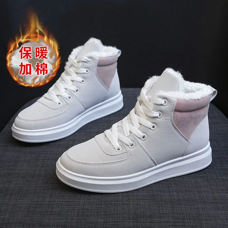 Ladies Casual Shoes Lace-up Fashion Sneakers Platform Snow Boots