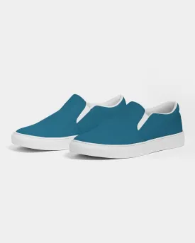 Medium Dark Cyan Slip-On Canvas Sneakers | Women's | Medium Dark Pure Cyan | C100M0Y0K60