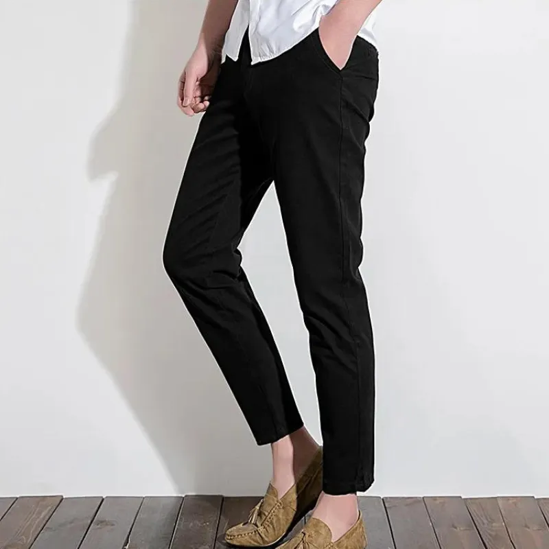 Mens Chino Pants  Slim Fit  100% Cotton  Tailored Look  Full Length