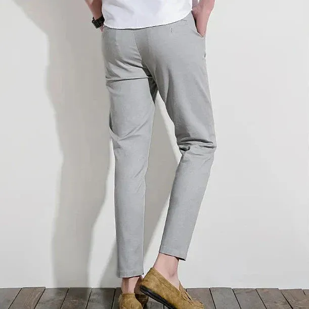 Mens Chino Pants  Slim Fit  100% Cotton  Tailored Look  Full Length