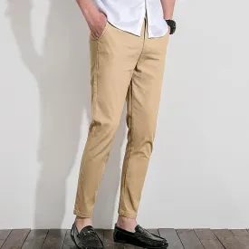 Mens Chino Pants  Slim Fit  100% Cotton  Tailored Look  Full Length