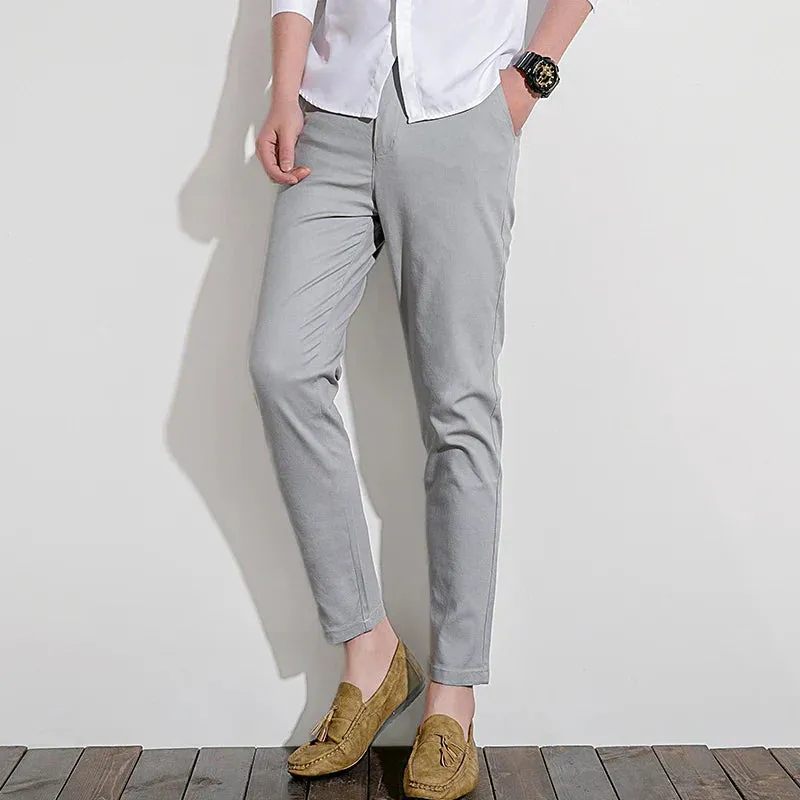 Mens Chino Pants  Slim Fit  100% Cotton  Tailored Look  Full Length