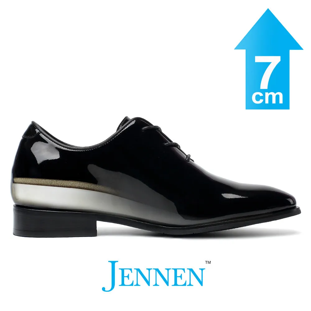 Mr. Assange Black 7cm | 2.8 inches Taller Patent Wedding Shoes for Men
