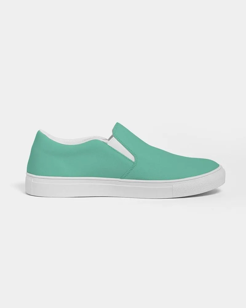Pastel Cool Green Slip-On Canvas Sneakers | Men's | Bright Pastel Cool Green | C60M0Y45K0
