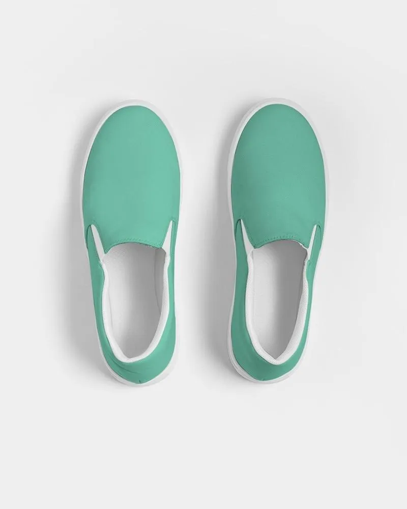 Pastel Cool Green Slip-On Canvas Sneakers | Men's | Bright Pastel Cool Green | C60M0Y45K0